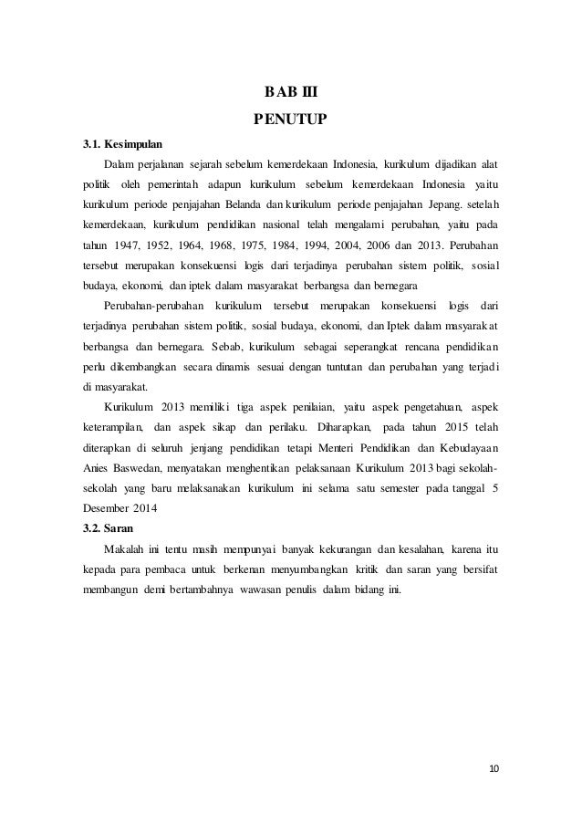 Sejarah dan dinamika pengembangan kurikulum di indonesia 