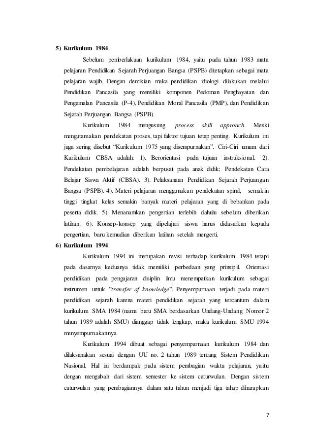 Sejarah dan dinamika pengembangan kurikulum di indonesia 