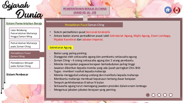 Sejarah Dunia Pemerintahan Beraja Di China