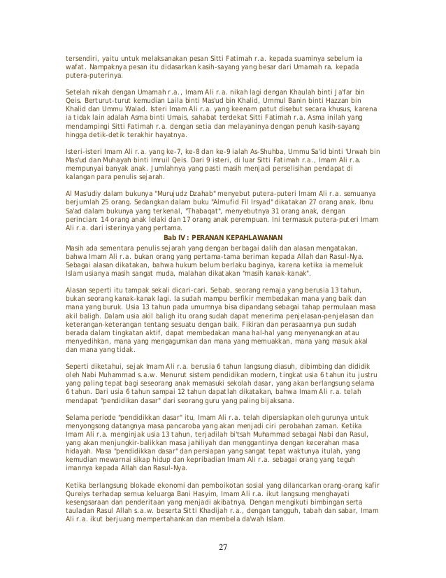 Sejarah Hidup Imam Ali Bin Abi Thalib Ra