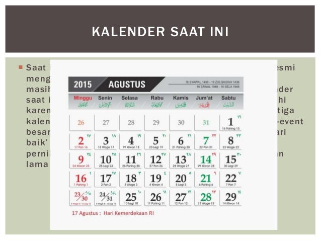 Akuturasi budaya di bidang kalender dan kesenian