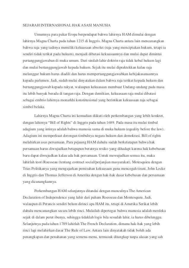 Sejarah Internasional Hak Asasi Manusia Sejarah Internasional Hak Asasi Manusia