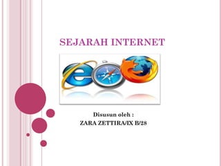 SEJARAH INTERNET




      Disusun oleh :
   ZARA ZETTIRA/IX B/28
 
