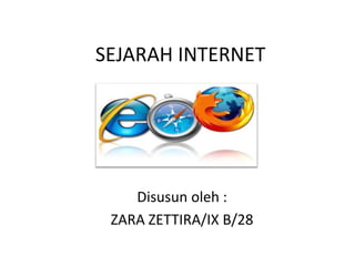 SEJARAH INTERNET




    Disusun oleh :
 ZARA ZETTIRA/IX B/28
 