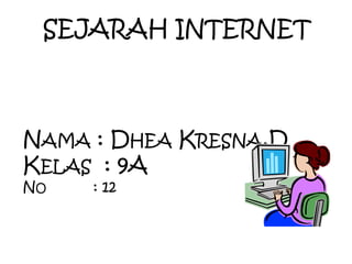 SEJARAH INTERNET



NAMA : DHEA KRESNA.D
KELAS : 9A
NO   : 12
 
