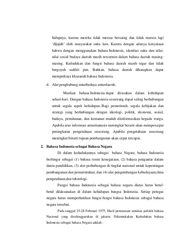 Makalah Sejarah Kedudukan Dan Fungsi Bahasa Indonesia