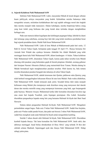 Kisah kelahiran nabi muhammad saw lengkap pdf