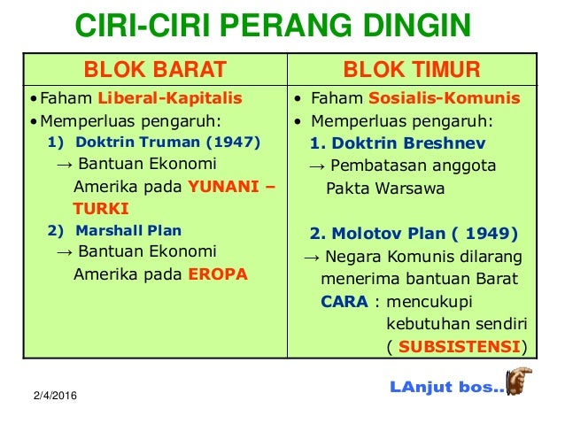 Perbedaan Blok Barat Dan Blok Timur Nasi