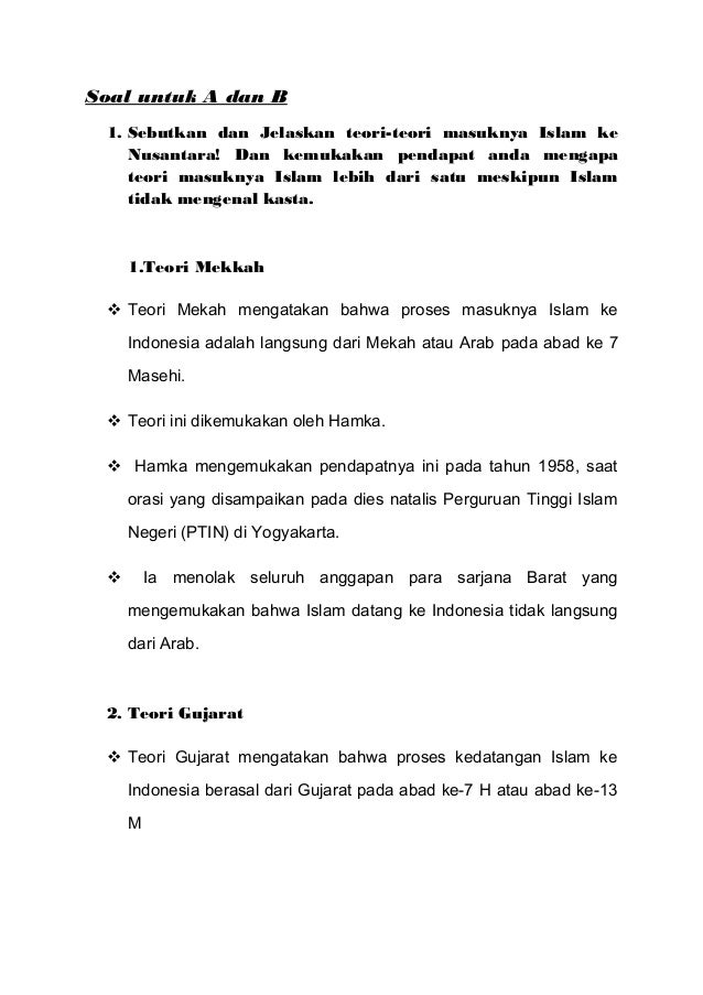 Soal Essay Materi Kerajaan Islam Di Indonesia