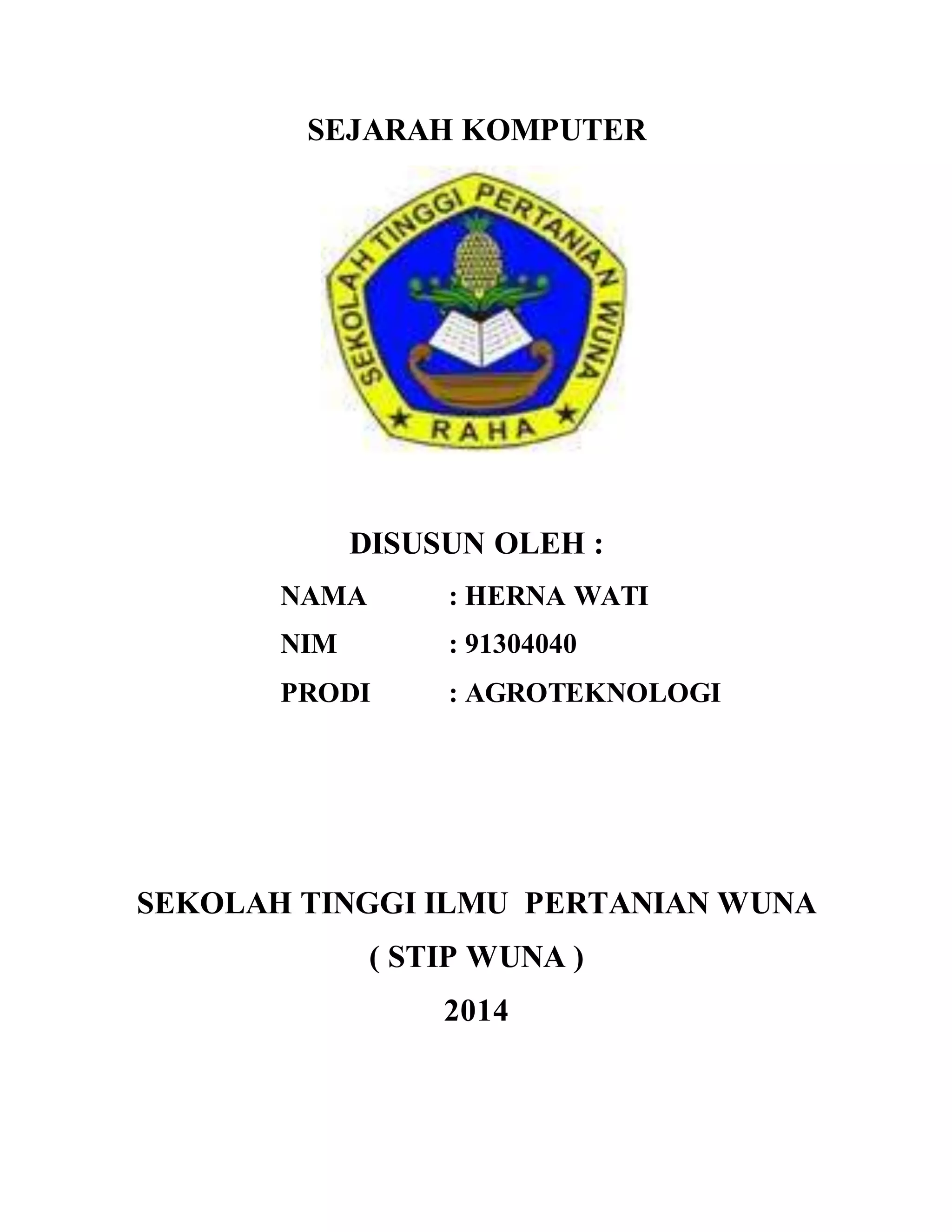 Sejarah komputer dari generasi pertama hingga sekarang PDF