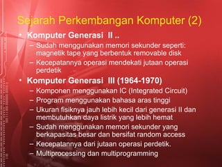 SEJARAH KOMPUTER DARI GENERasi 1 sampaikan GENERasi ke 5 | PPT