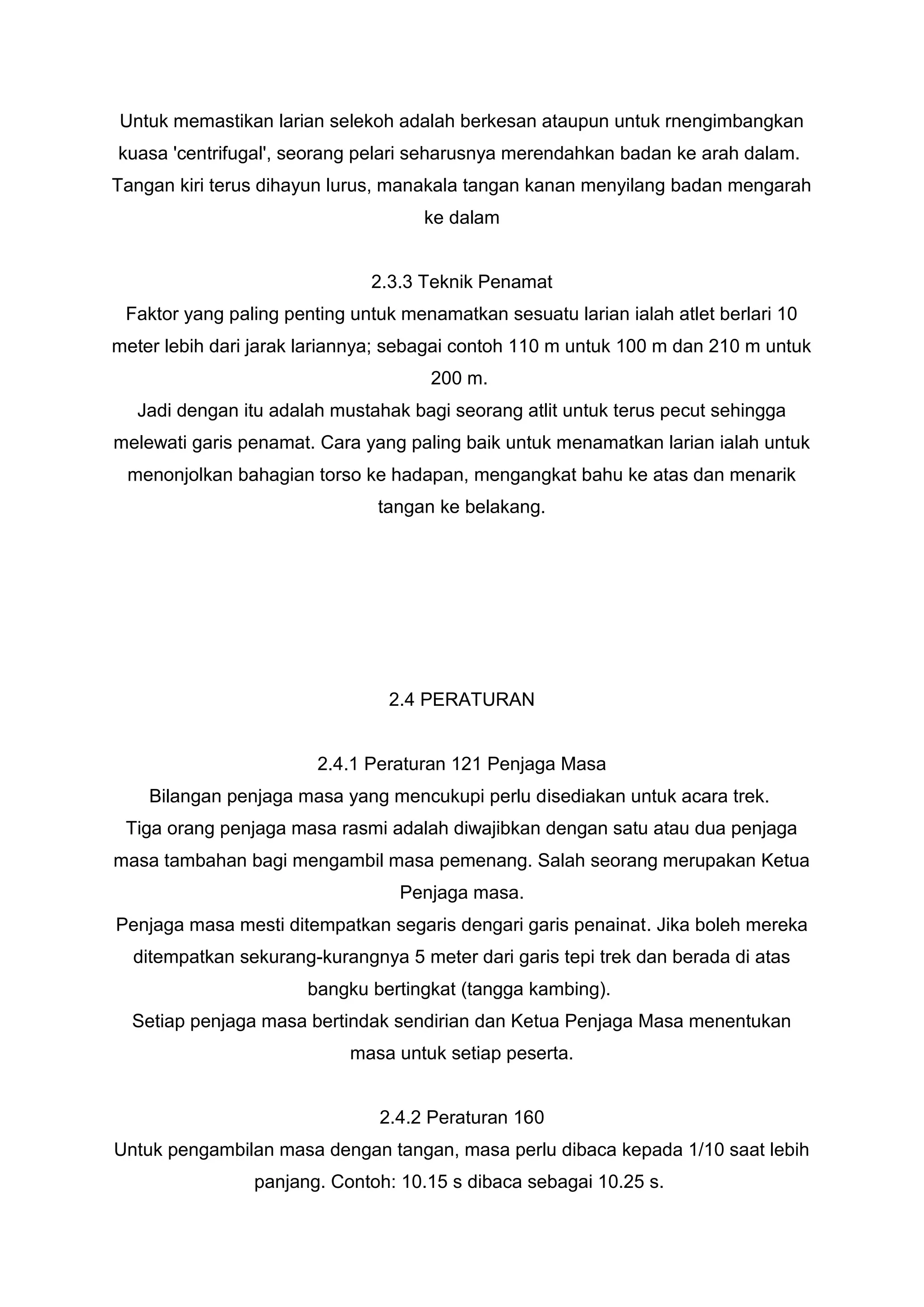 Sejarah lari pecut | DOCX