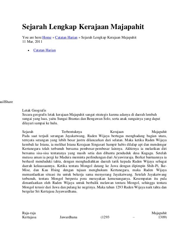 Sejarah lengkap kerajaan majapahit