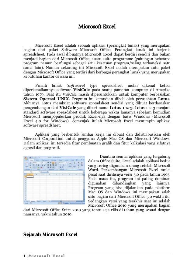 Sejarah Microsoft Excel