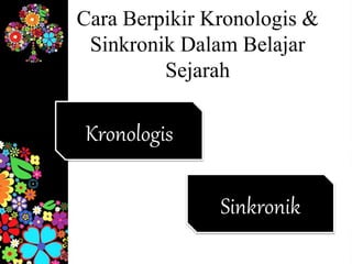 Cara Berpikir Kronologis &
Sinkronik Dalam Belajar
Sejarah
Kronologis
Sinkronik
 
