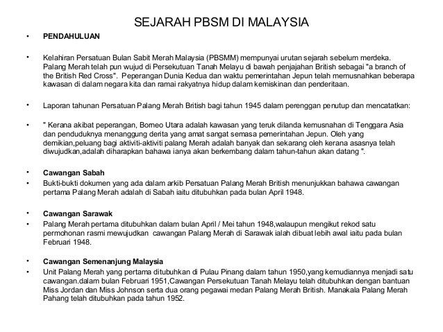 Sejarah pbsm Sejarah pbsm