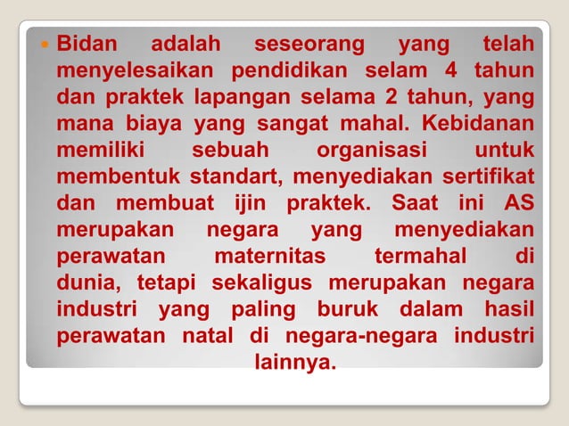 Sejarah pelayanan kebidanan diluar negri