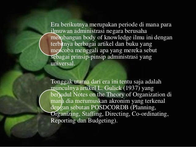 Sejarah pemikiran administrasi di zaman modern