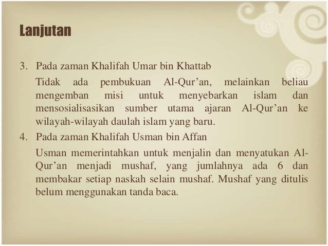 Sejarah Penulisan Al Qur An