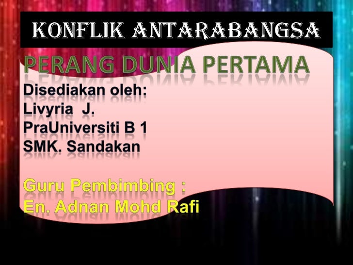 Sejarah perang dunia 1