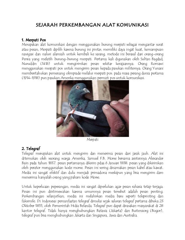 Sejarah perkembangan alat komunikasi Sejarah perkembangan alat komunikasi