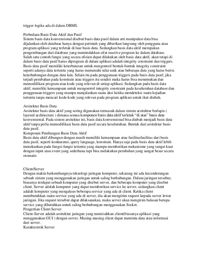 Sejarah Perkembangan Basis Data