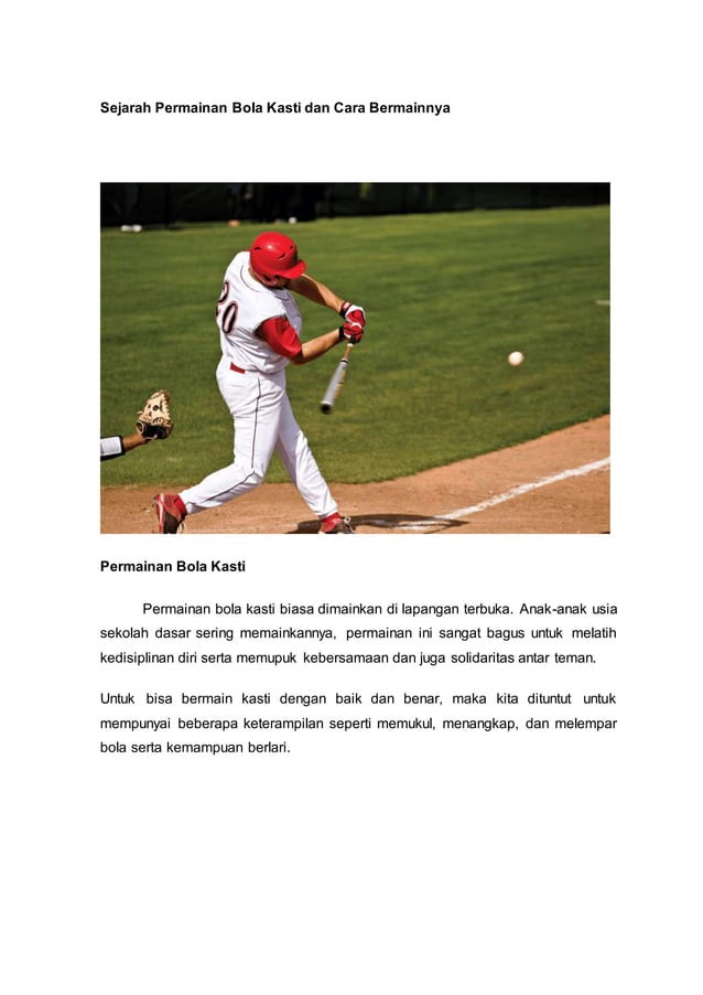 Sejarah permainan bola kasti dan cara bermainnya 1 | PDF
