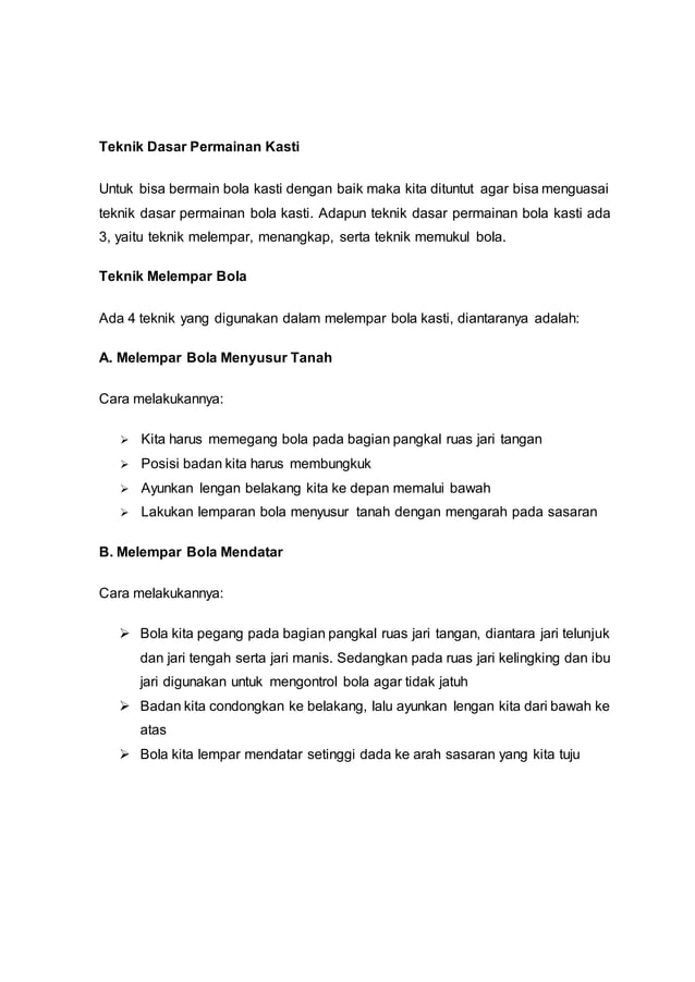 Sejarah permainan bola kasti dan cara bermainnya 1