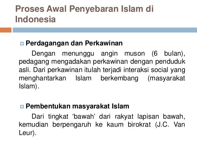 Sejarah proses awal penyebaran islam di kepulauan indonesia