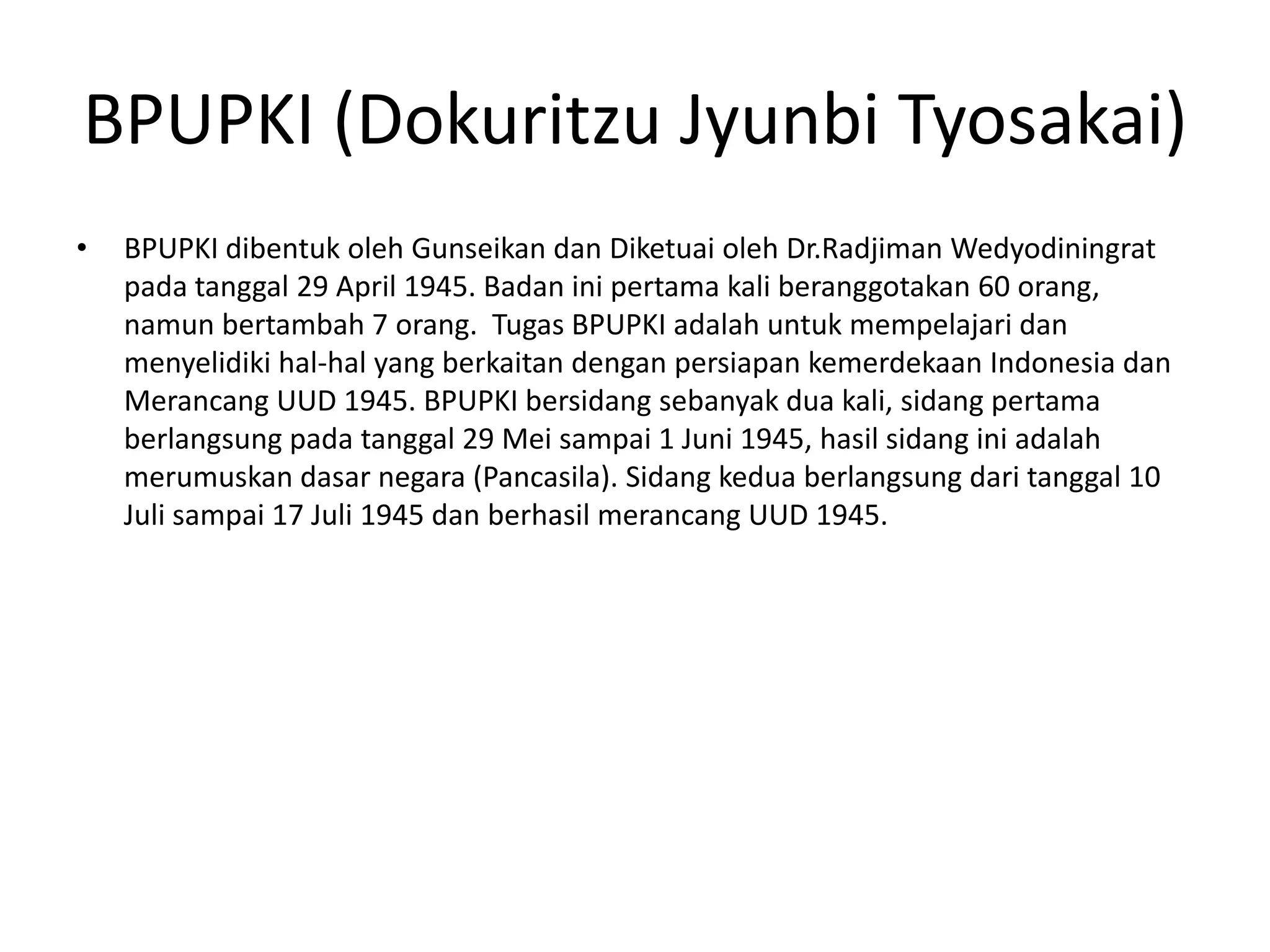 Sejarah proses perumusan pancasila sebagai dasar negara PPTX