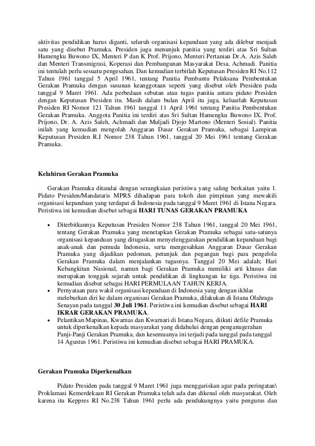 Sejarah Singkat Gerakan Pramuka
