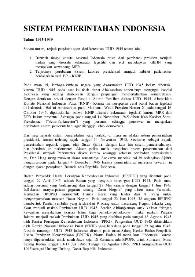 Sejarah Sistem Pemerintahan Indonesia Print Yg Ini