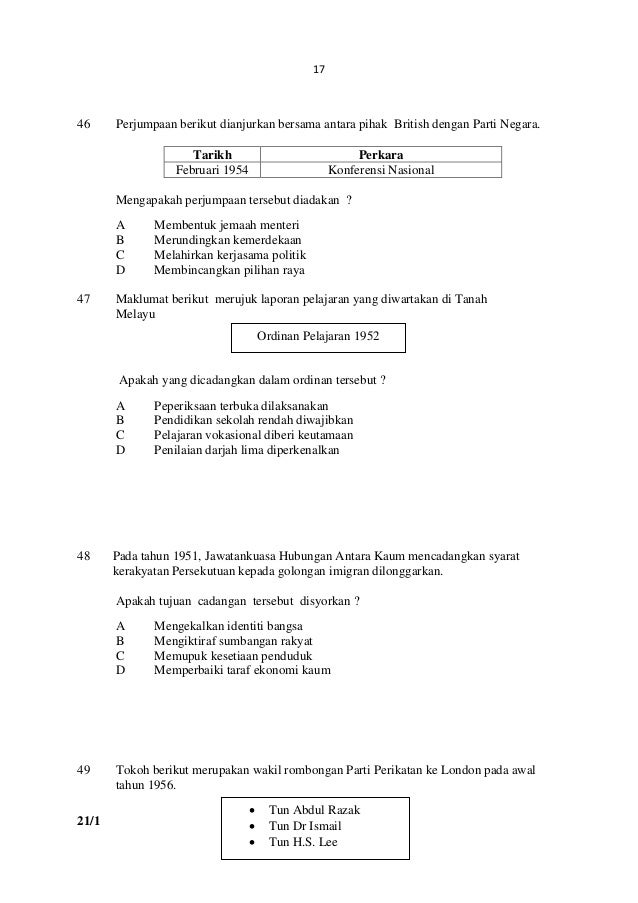 Sejarah soalan trial pmr 2013