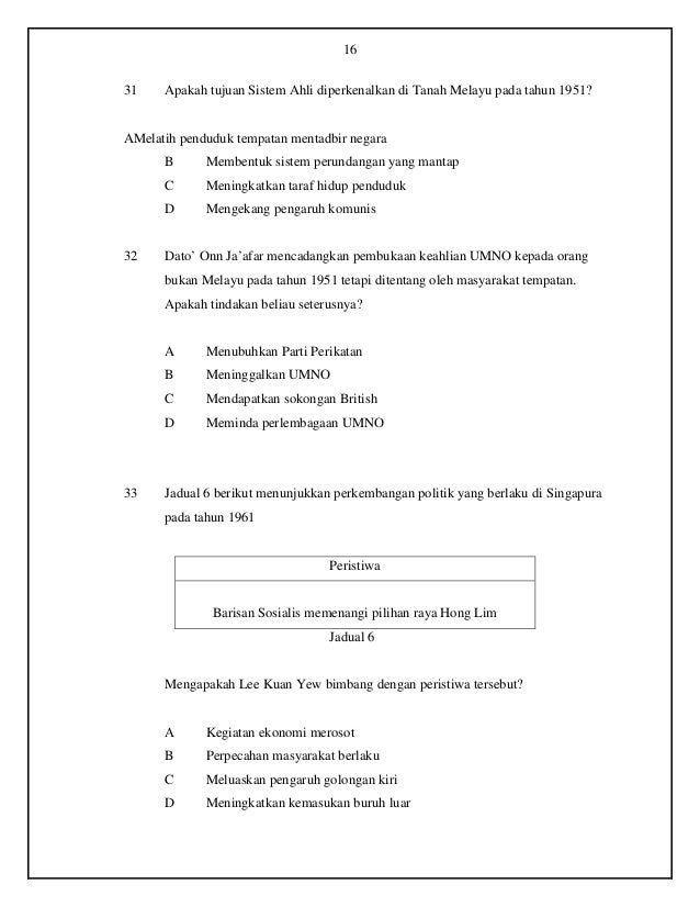 SEJARAH SPM SET 1