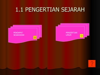 1.1 PENGERTIAN SEJARAH PENDAPAT  SEJARAWAN PENGERTIAN UMUM 