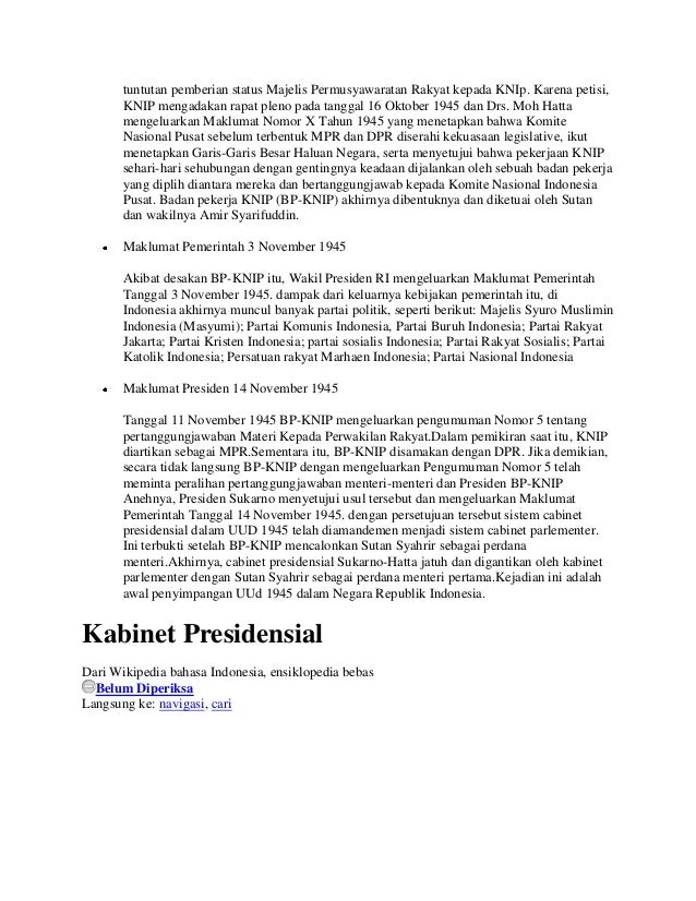 Dampak Keluarnya Maklumat Pemerintah Tanggal 3 November 1945 – Eva