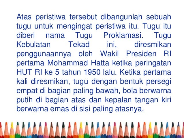 Sejarah tugu proklamasi