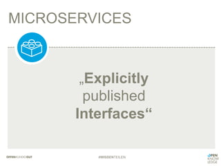 MICROSERVICES
#WISSENTEILEN
„Explicitly
published
Interfaces“
 