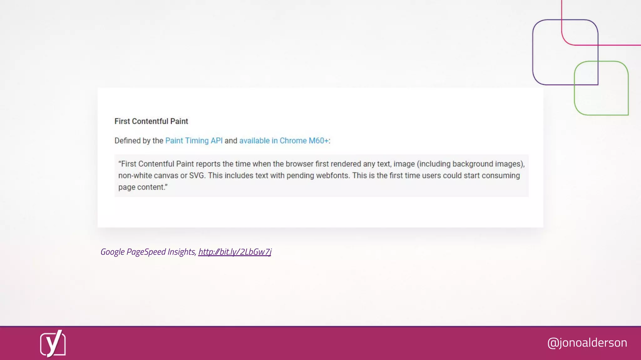 @jonoalderson
Google PageSpeed Insights, http://bit.ly/2LbGw7j
 