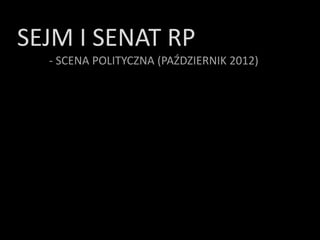 SEJM I SENAT RP
  - SCENA POLITYCZNA (PAŹDZIERNIK 2012)
 