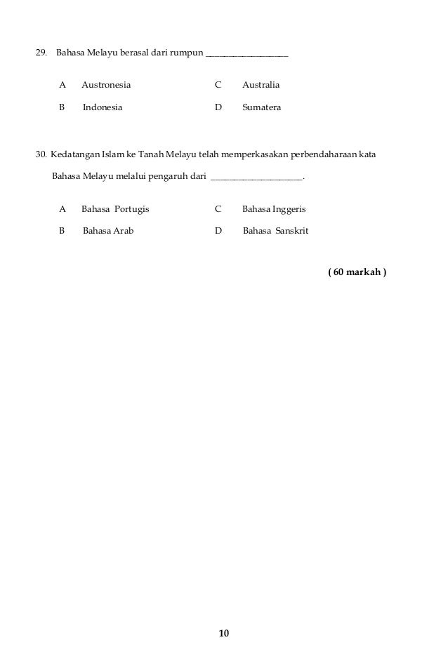 Soalan Sejarah Tahun 5 PKSR 1