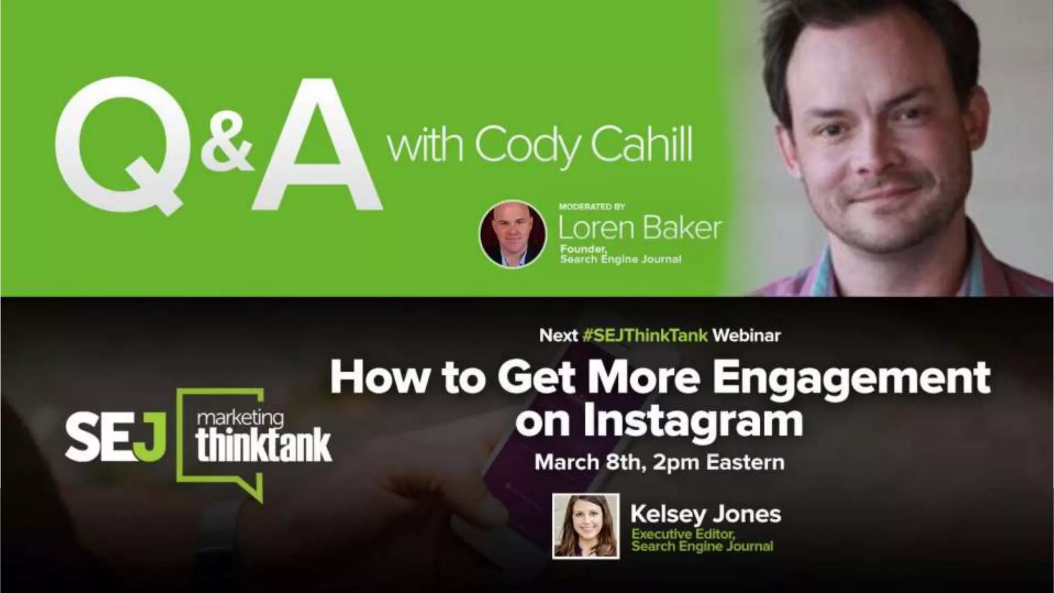 #SEJThinkTank
@YourTwitterHandle
Our designer will create a snazzy final slide with your name & the
moderator’s name for the Q&A Session. It will look something like
this:
Final Slide
 