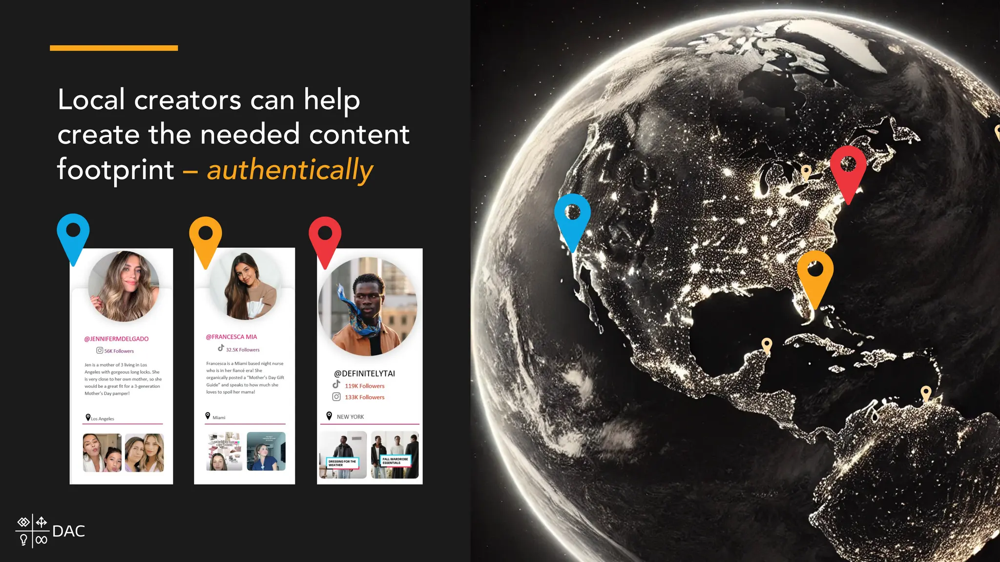 Local creators can help
create the needed content
footprint – authentically
 