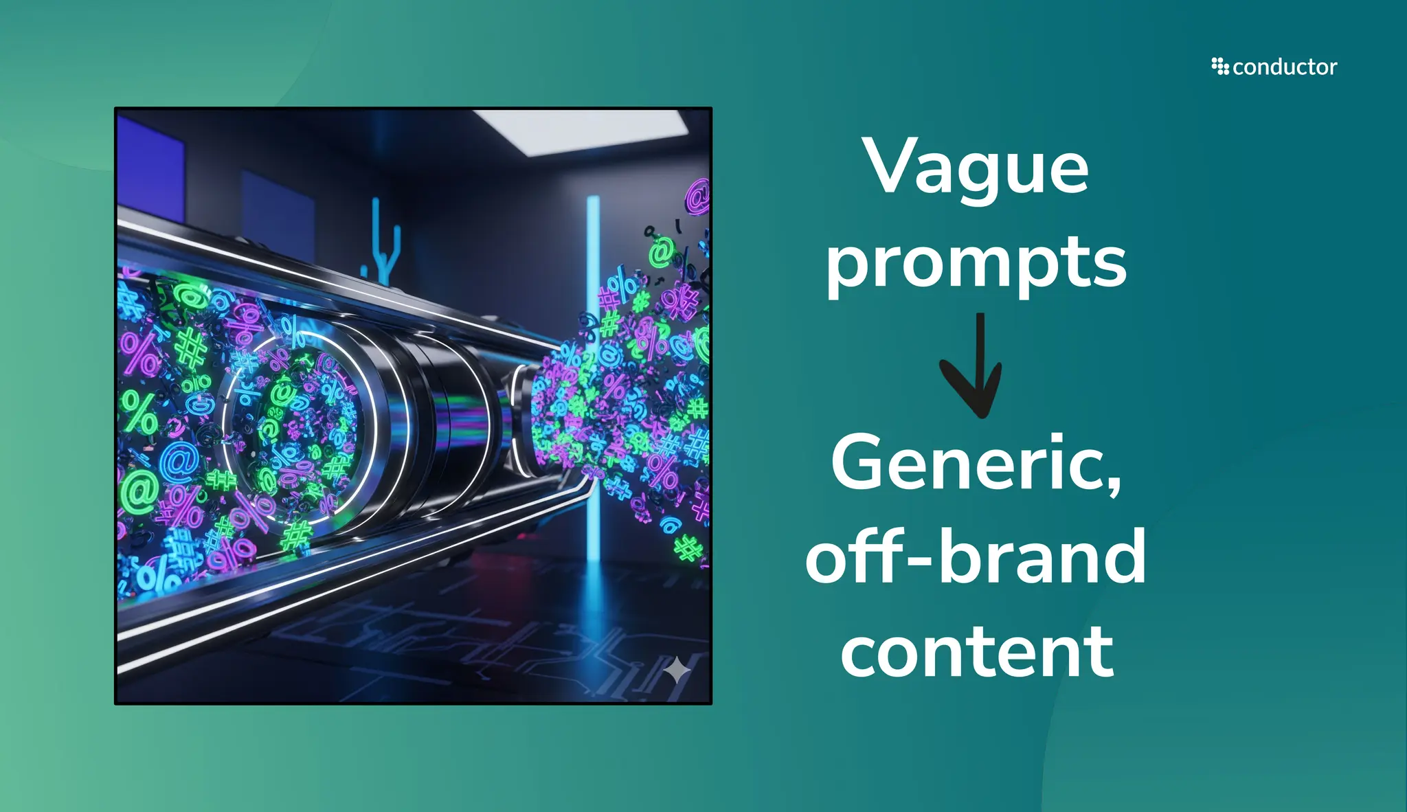 Vague
prompts
Generic,
off-brand
content
 