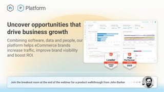 Uncover opportunities that
drive business growth
Combining software, data and people, our
platform helps eCommerce brands
...