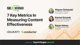 7 Key Metrics In Measuring Content Effectiveness | PDF