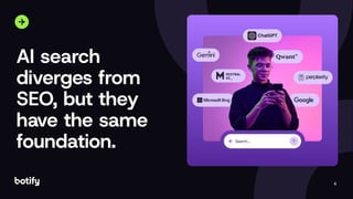 4
AI search
diverges from
SEO, but they
have the same
foundation.
 