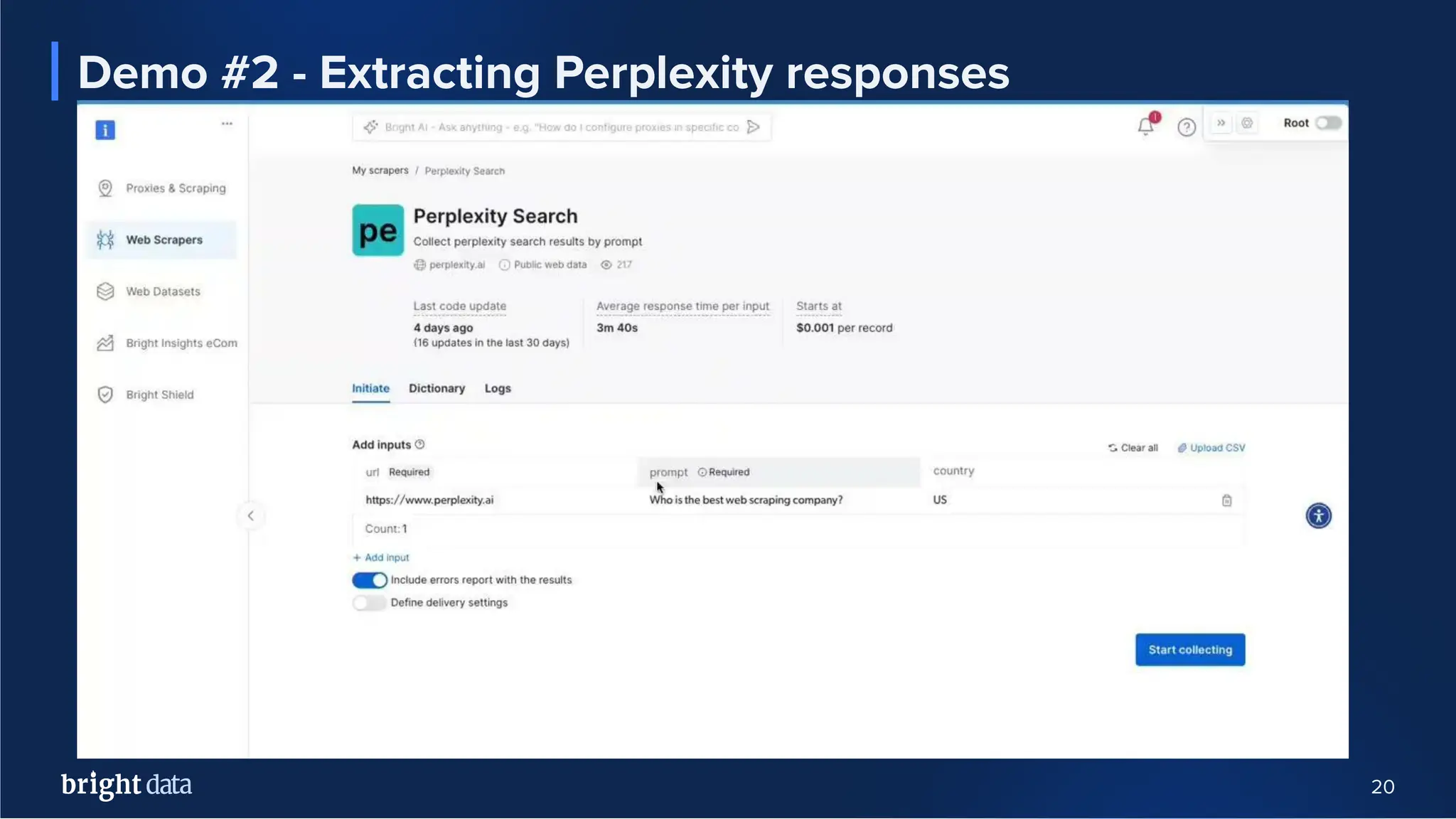 20
Demo #2 - Extracting Perplexity responses
 