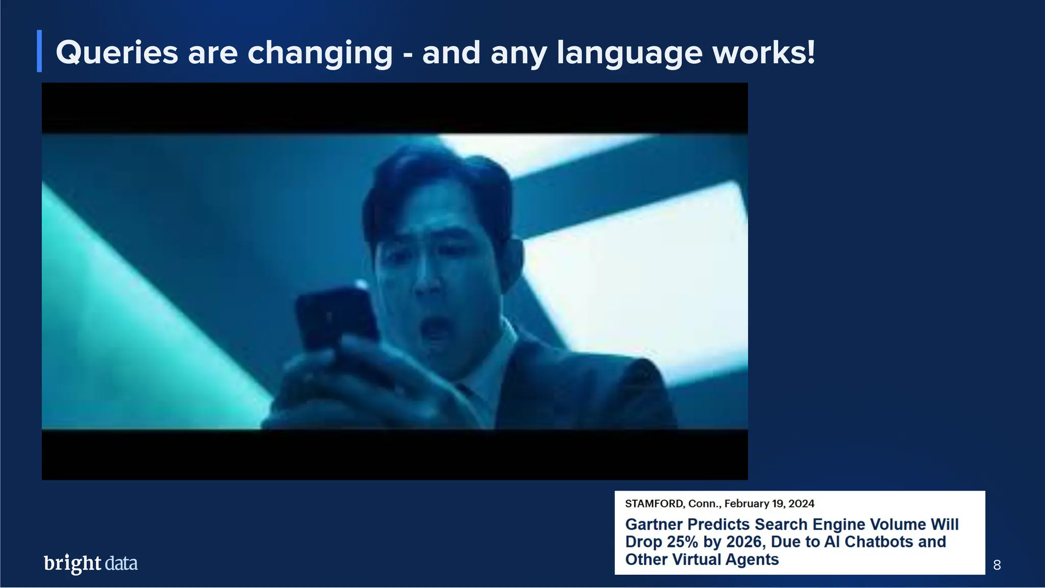 8
Queries are changing - and any language works!
 