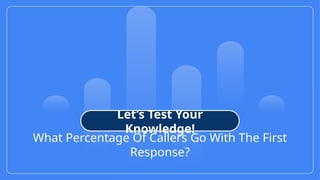 31
© Confidential 2025
What Percentage Of Callers Go With The First
Response?
Let’s Test Your
Knowledge!
 